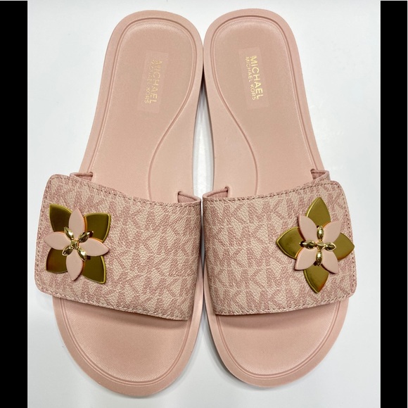 NEW Michael Kors Mini MK Logo Womens Summer Slide - Picture 2 of 11